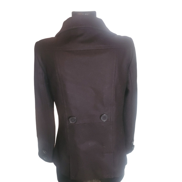 Women's Double-Breasted Coat - Black - Picture 6 of 7